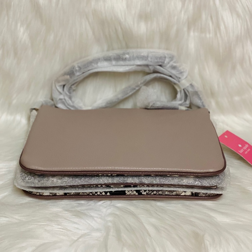 Kate Spade Triple Gusset Crossbody Snakeskin Trim - Picture 12 of 14